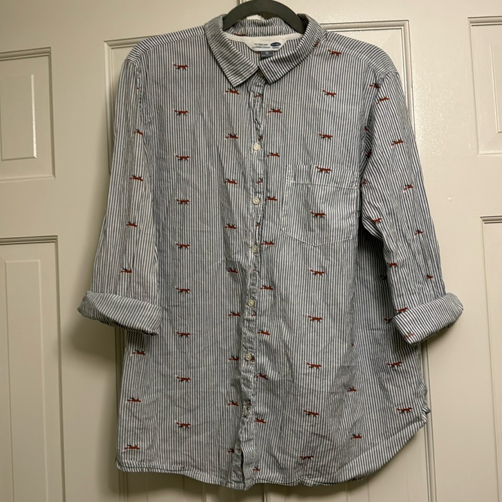 Old Navy button down / fox print